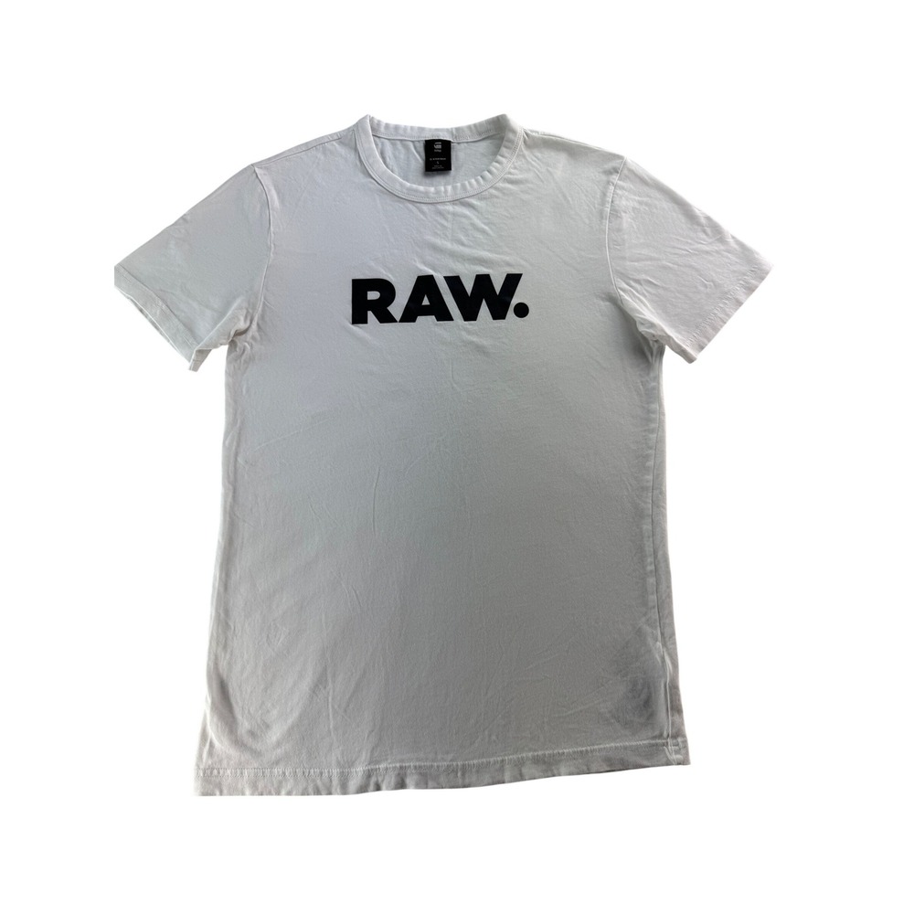 G-Star Raw Men's Holorn RAW Graphic Logo Crewneck T-Shirt White Size‎ Small